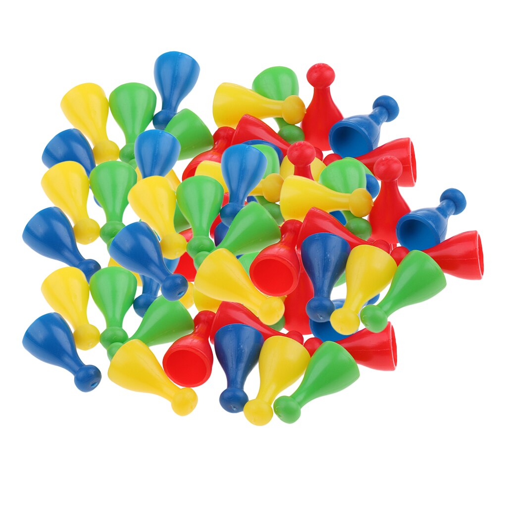 64 Pack Of Human Shape Plastic Chess Pieces Game Accessories