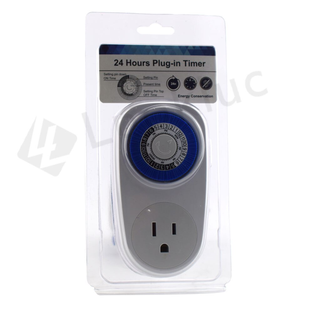 24 Hours Plug in Mechanical Grounded Programmable Timer Switch Smart Countdown Switch Socket Indoor Power off: US