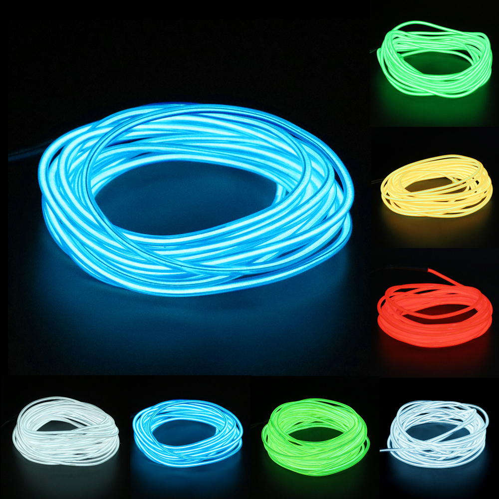 Flexibele Neon Licht 1m 3m 5m 3V Glow EL Wire Rope tape Kabel LED Neon Licht 3 modus Schoenen Kleding Auto Decor Waterdichte LED Strip