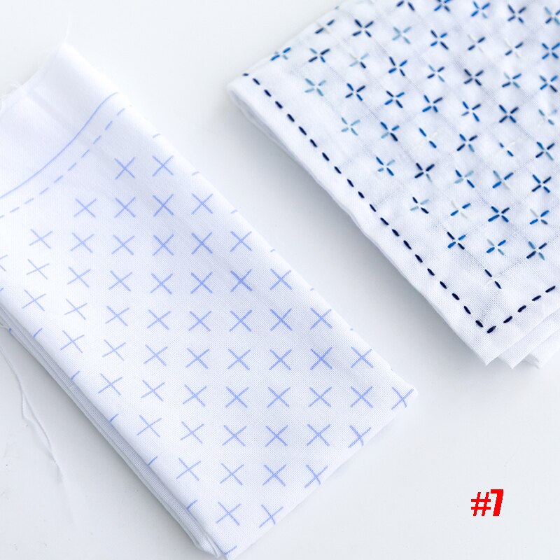 Sashiko kit,Pre-printed pattern, Sashiko Sampler Kit,10 patterns option,DIY for Crafters, Beginner Kits,White Towel Kit: 7