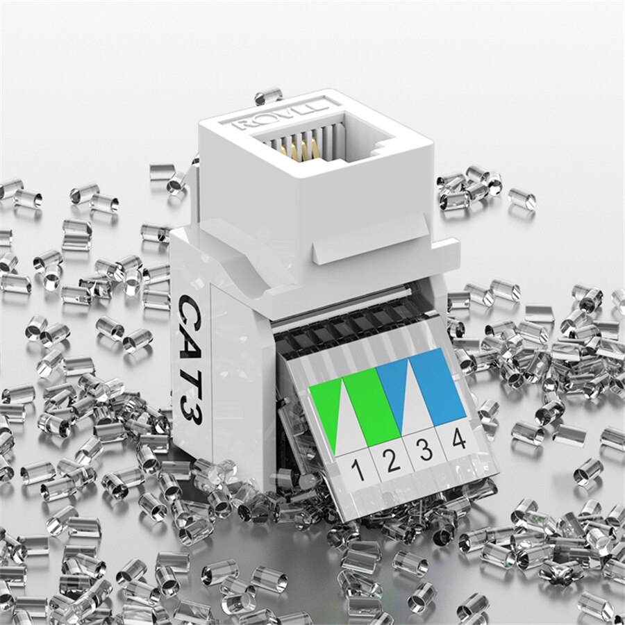 AMPCOM-Módulo de teléfono sin herramientas, adaptador chapado en oro, conector Keystone C26, RJ11 CAT3