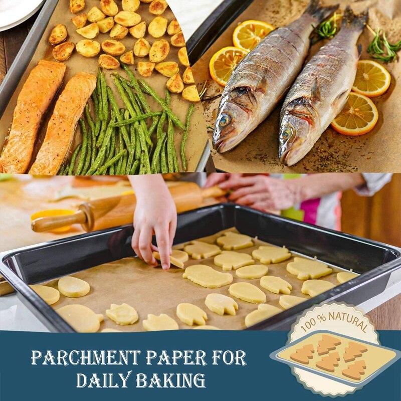-200 Sheets of Parchment Paper Baking Sheet, 9X12 Inch Non-Stick Baking Parchment Paper, Perfect for Baking and Grilling