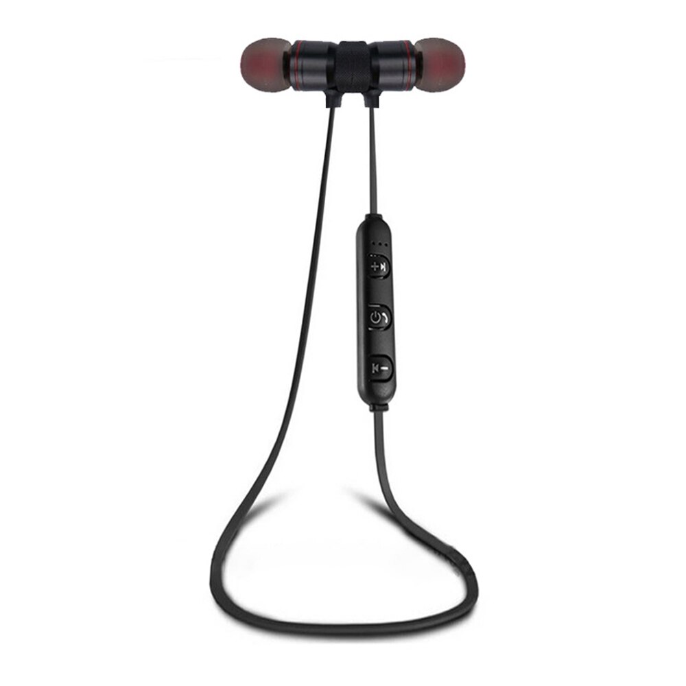 M9 Magnetische Sport Bedrade Headset Bluetooth 4.1 Stereo Headset Met Microfoon Rood + Zwart: Black