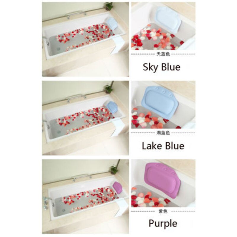 Cushioned Bath Tub Spa Pillow W Suction Cups Great Relaxing Bathtub Bath Pillow