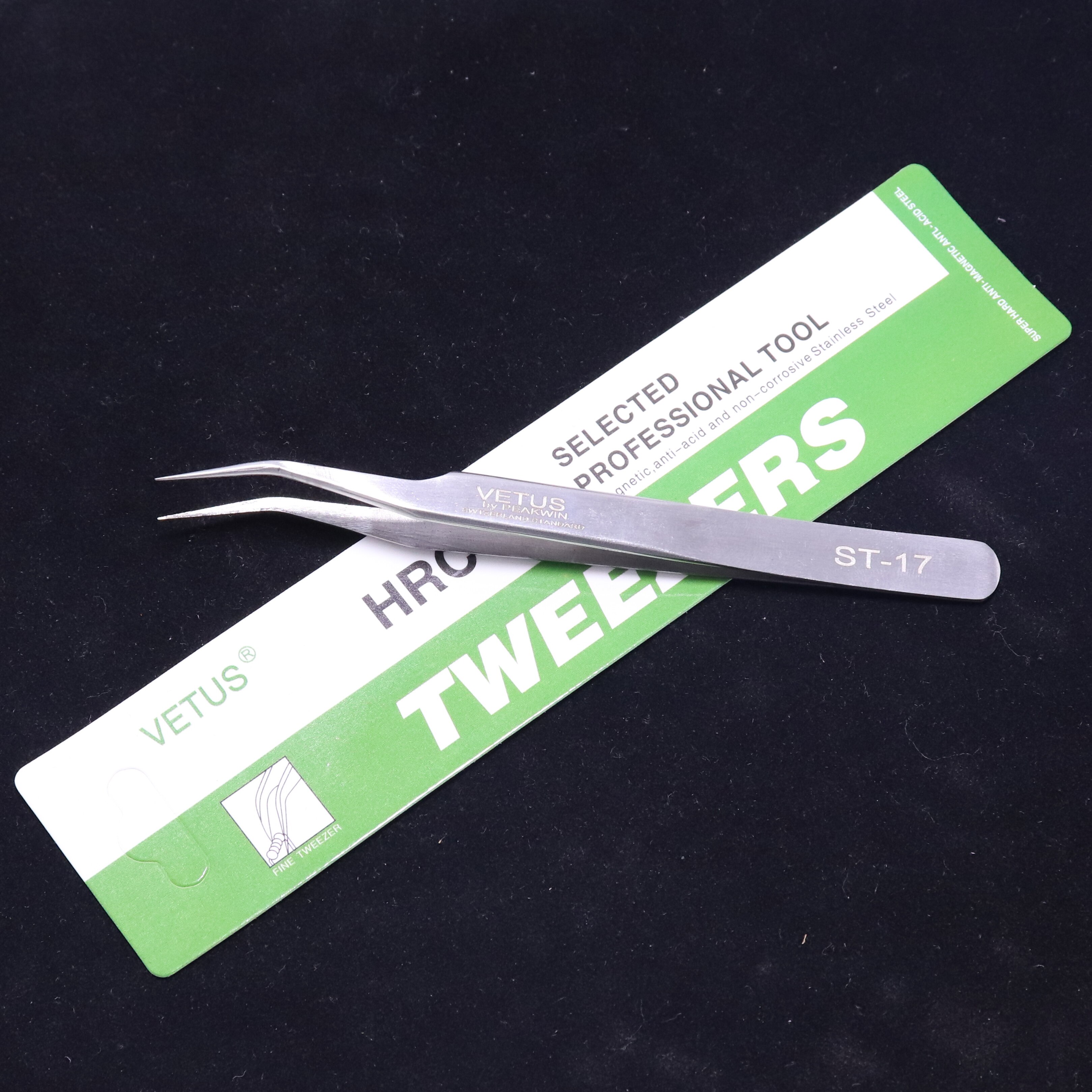 Volume Lash Tweezers Stainless Steel Anti-static Curved Straight Tip Eyelash Tweezers for Eyelash Extension Makeup Tool