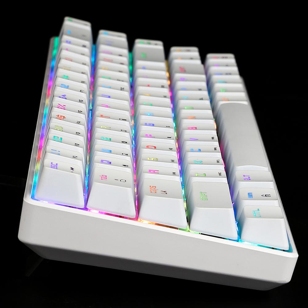 Magic Refiner-Teclado mecánico MK14 RGB para videojuegos, teclado con interruptor azul, rojo y marrón, antighosting, para PC, portátil y trabajo de oficina, 68 teclas