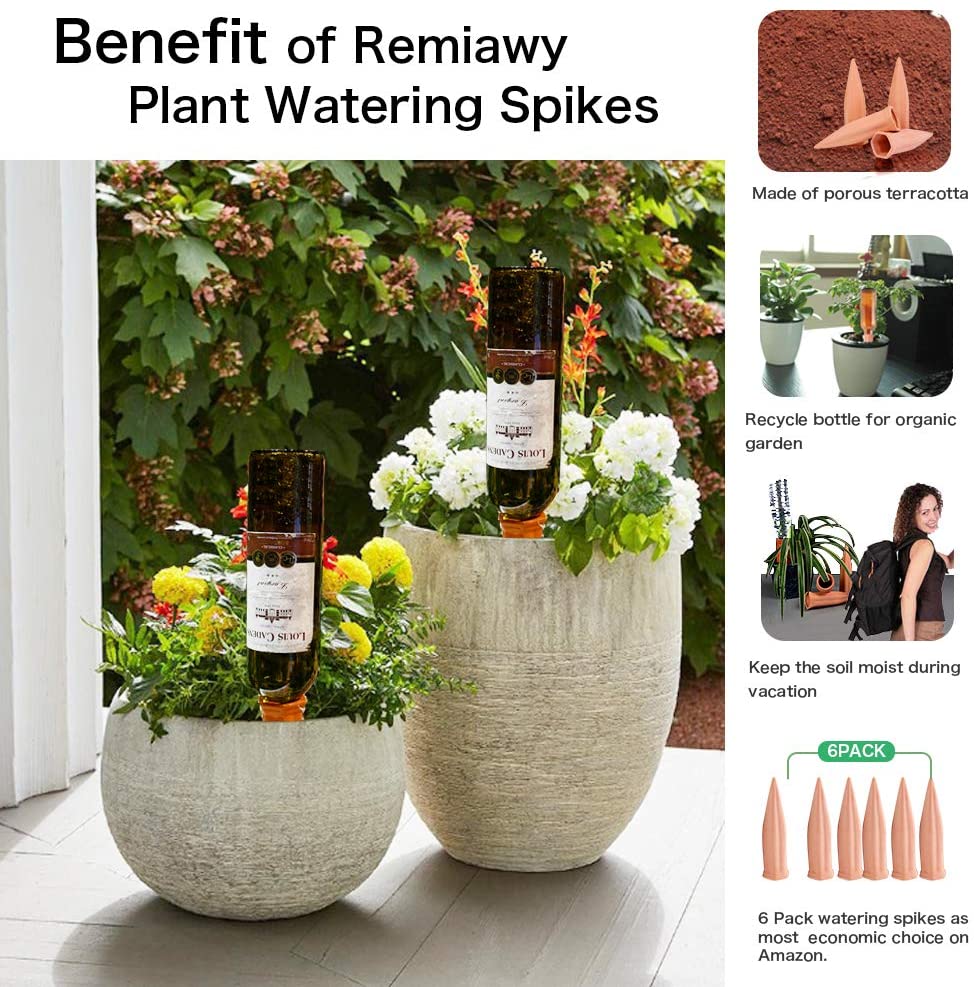 Plant Waterer Self Watering Terracotta Spikes Automatic Watering Device Vacation Garden Stakes Drip Irrigation Indoor