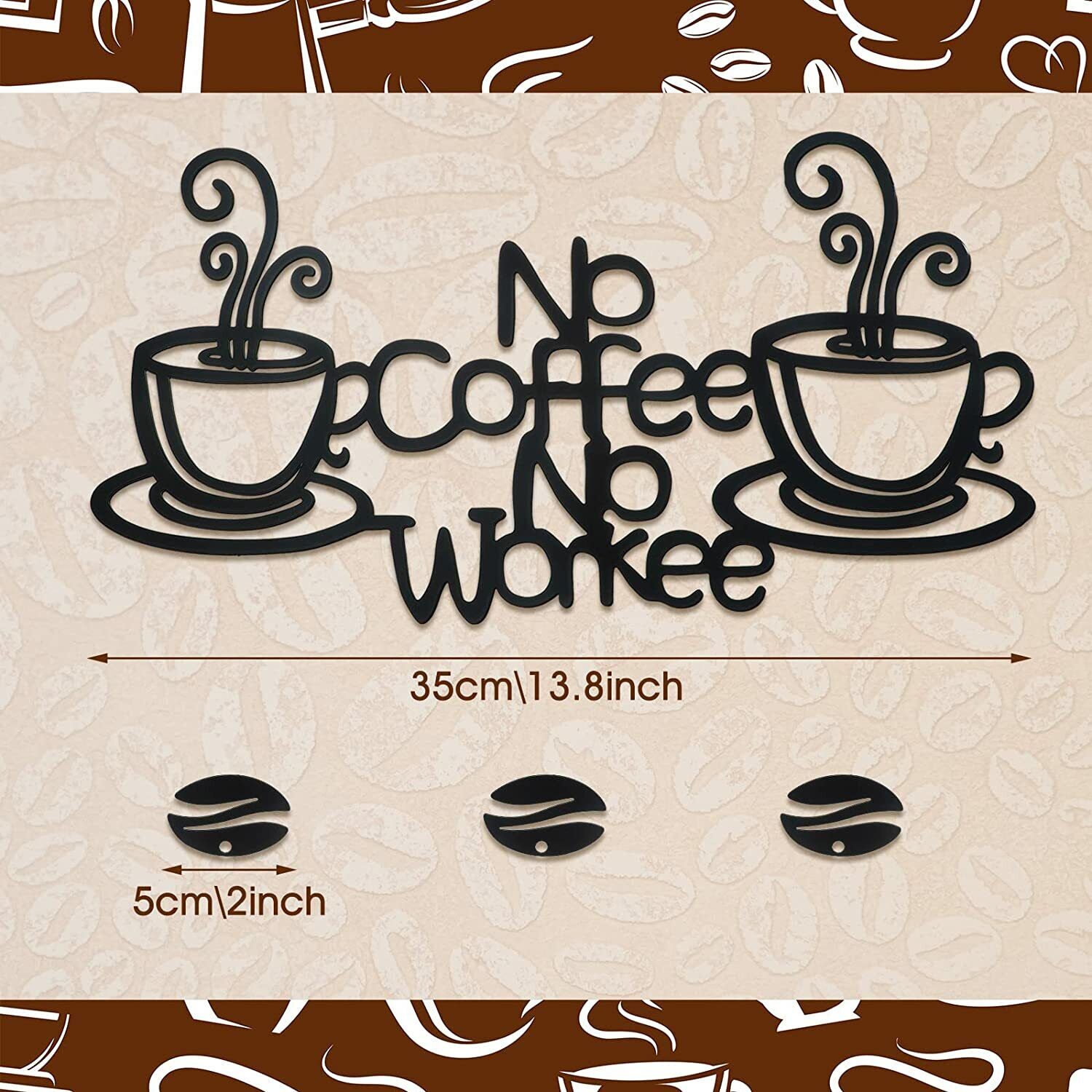 Metal Coffee Bar Sign Rustic Coffee Bar Hanging Wall Decor Coffee Signs for Home: light yellow