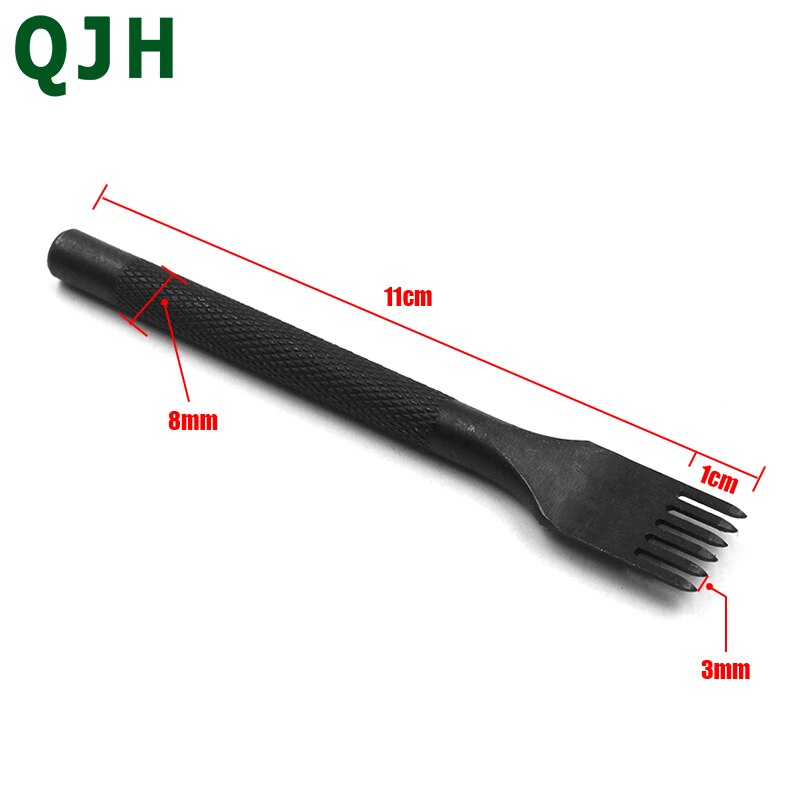 3mm Stainless Steel Flat Chisel Leather Craft Tools Hole Punch Kit DIY Tool 1 Prong/2 Prong/4 Prong/6 Prong Punching stitch fork