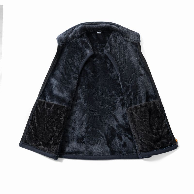 Warme vestjas voor heren Polar Fleece Winddicht Outdoor Multi Pocket Sport Mouwloos jack Casual dik vest met letterprint