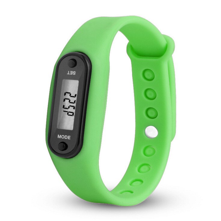Newest Pedometer Sport Activity Tracker Step Counter Bracelet Band Sport Smart Wrist Watch Bracelet Display Fitness Step Tracker: Green