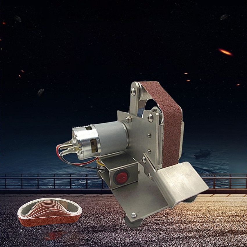 Household Table Grinder Multifunctional Mini Sand Band Machine DIY Polishing Machine Woodworking Sander Fixed Angle Sharpener