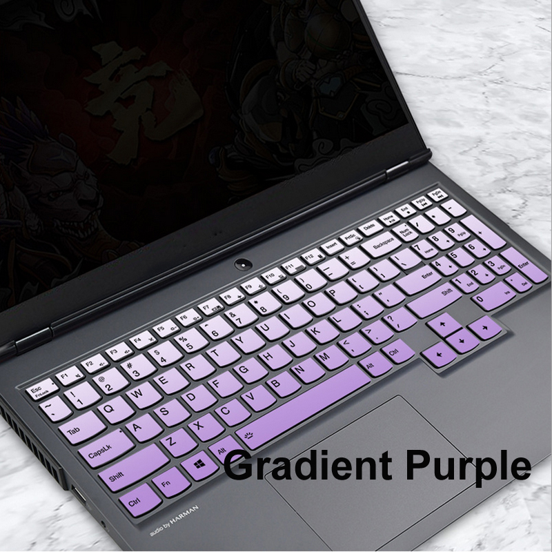 Unique Silicone Waterproof Cover Laptop Keyboards Skin For Lenovo Legion 15.6" R7000/Y7000/R7000P/Y7000P Keyboard Stickers: Gradient Purple