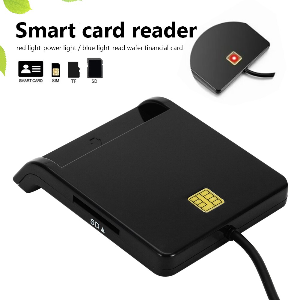 Universal usb 2.0 smart kortlæser til bankkort cac ic id sim dnie atm kortlæsere usb-ccid iso 7816 til windows 7 8 10 linux