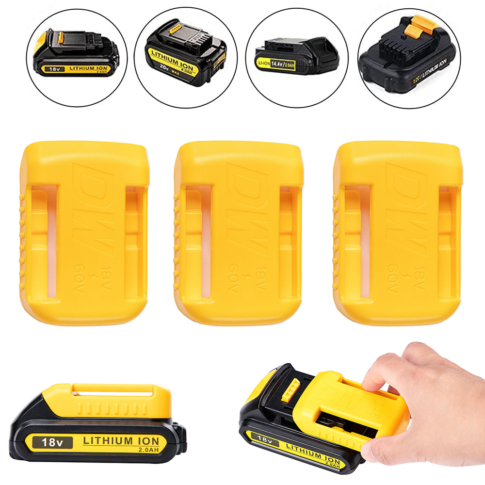 1/2/3pcs for Dewalt 18V 20V 60V Battery Holder Wall Storage Mounts Stander Mount Display Hanger Dock Battery Belt Buckle Yellow