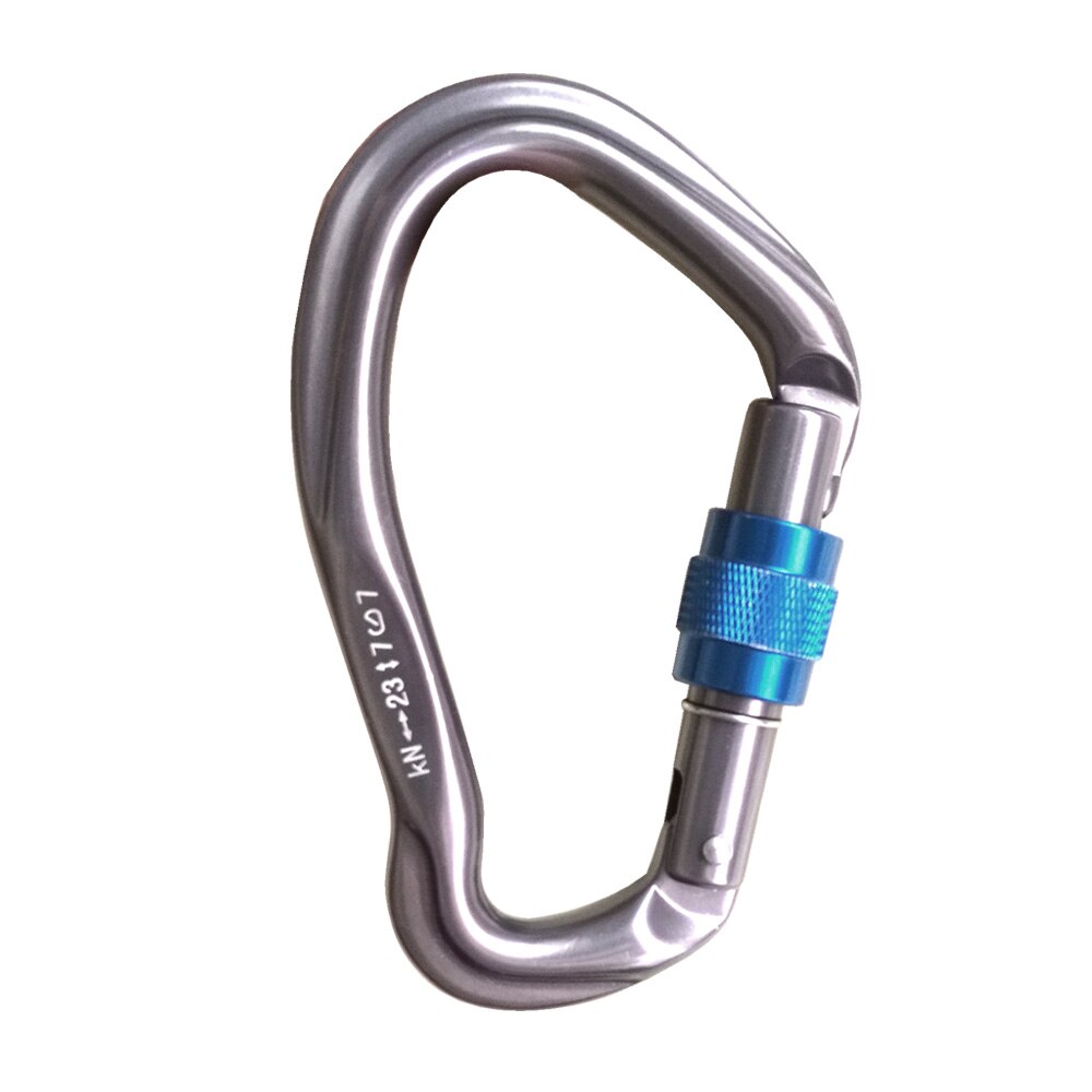 23KN Rock Climbing Srewgate Master Lock Carabiner Safety Buckle Security Twist-lock Lock Tree Carving Equipment Gear