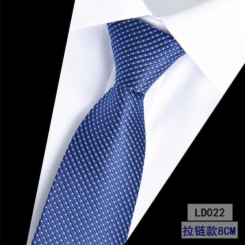 Cravatta con cerniera da uomo pigra 8CM cravatta a righe articoli tutto'ingrosso per le imprese: LD022