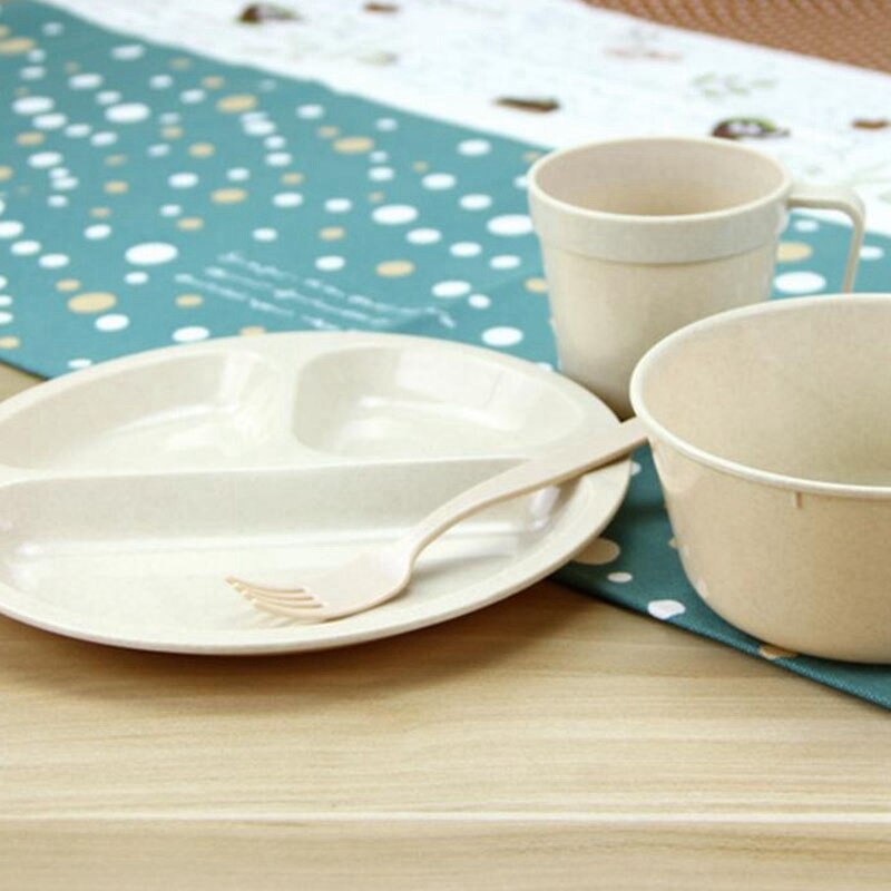 Outdoor Picnic Barbecue Portable Plastic Tableware Set Bowl Dish Cup Set Combination