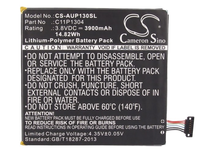 Cameron Sino 3900mAh Batterij C11P1304 voor Asus K00L, K013, K01G, M80T, M81C, ME173X, ME176C, ME176CX, ME180A, P01M, Z380C, Z580C, Z580CA