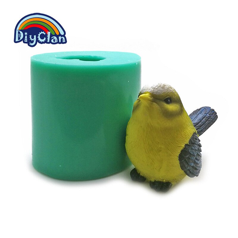 Diy silikon fugleformer såpe salt skulptur form for kake sjokolade dekorasjon 3d simuleringshåndverk