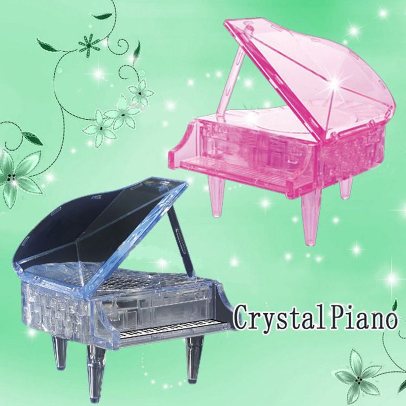 3d krystal klaverpuslespil med lys / musik boligindretning voksne børns intellektive læringslegetøj