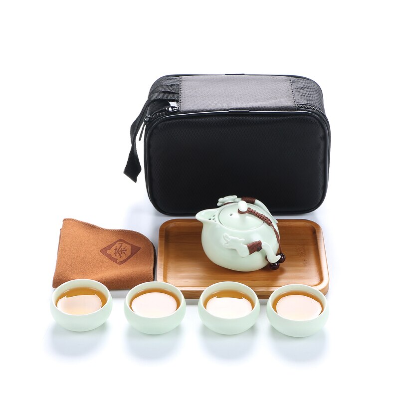 Théière en céramique gaiwan tasse à thé pour puer | Théière chinoise, service à thé portable, verres