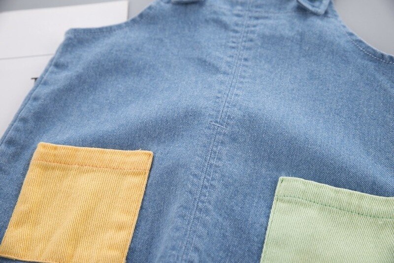 Herfst Jongens Jarretel Broek Patchwork Kinderen Cowboy Overalls Kan Open Kruis Voor Jongen Meisjes Algehele Baby 'S Broek