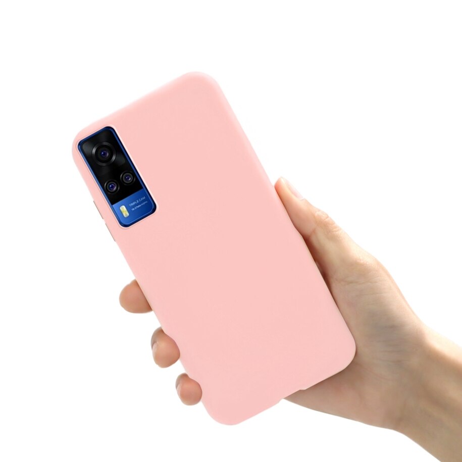 Einfache, weiche tpu-schutzhülle für vivo  y31 , stoßfeste hülle für  y51a y 51 y  v2036 31 vivoy 31 6.58 " funda: Vivo  y51 2020 dez / Hellrosa