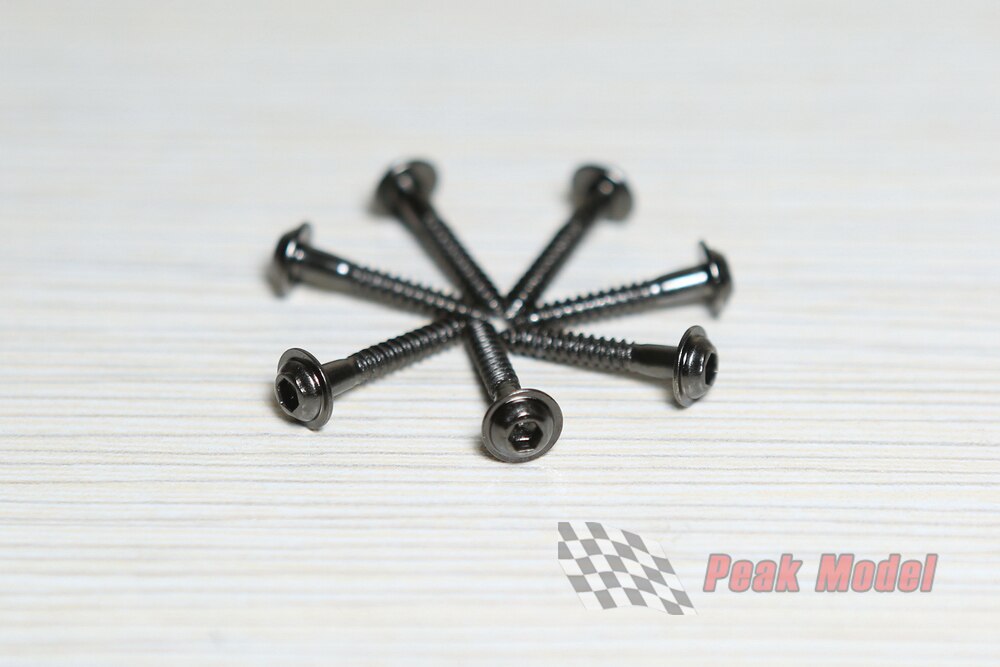 KUZA Servo Skruer 2,3x15mm Indvendig Unbrakonøgle med spændeskive selvskærende til Futaba JR Hitec MKS