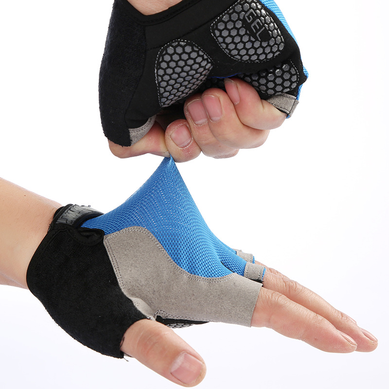 Ademend Half Vinger Gym Halters Handschoenen Mannen Vrouwen Bodybuilding Crossfit Oefening Sport Handschoenen Voor Fietsen Fiets Anti Slip