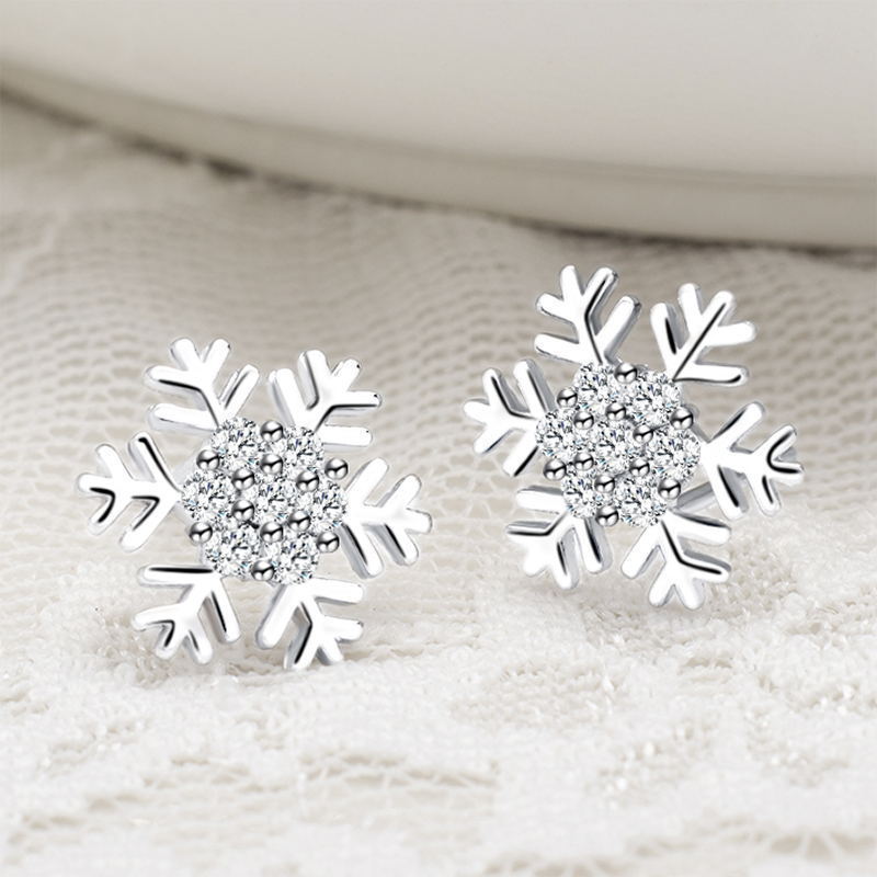 Mode Sneeuwvlok Zirkoon Oorbellen Luxe Shiny Rhinestone Crystal Stud Oorbellen Voor Vrouwen Meisje Partij Sieraden Christmas: A1