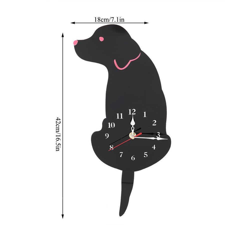 Cute Cartoon Dog Acrylic Wall Clock Decorative Clocks Modern Home Office Decor