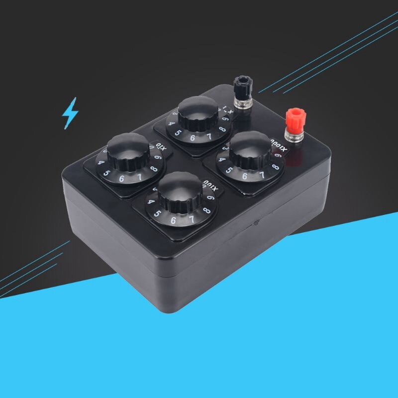 Caja de resistencia Simple de 0-9999 Ohm, instrumento de enseñanza de resistencia de década Variable de precisión