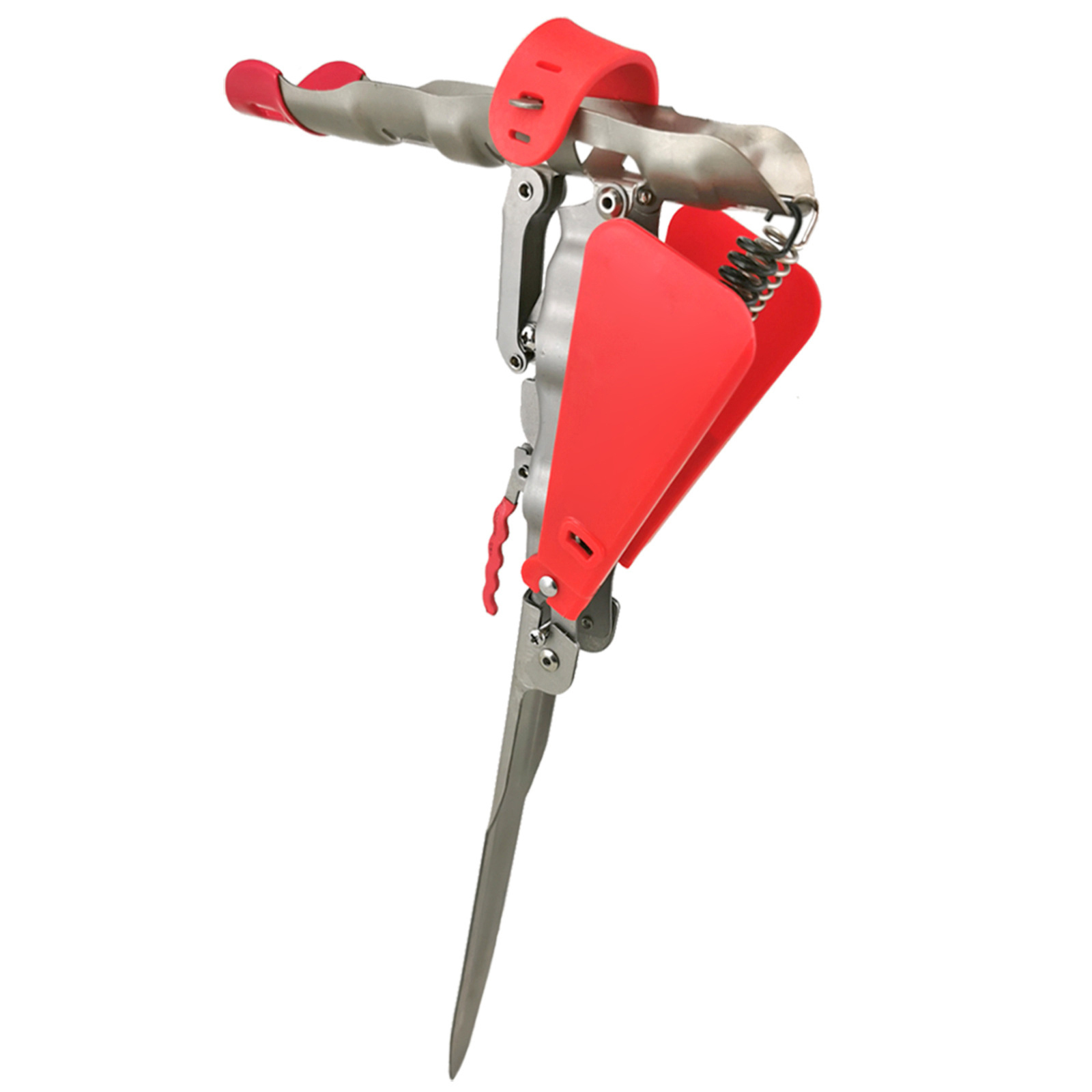 Automatic Spring Fishing Rod Holder Fish Rod Bracket Fish Pole Rack Stainless Steel Rod Stand for Shore Fishing: double with cover