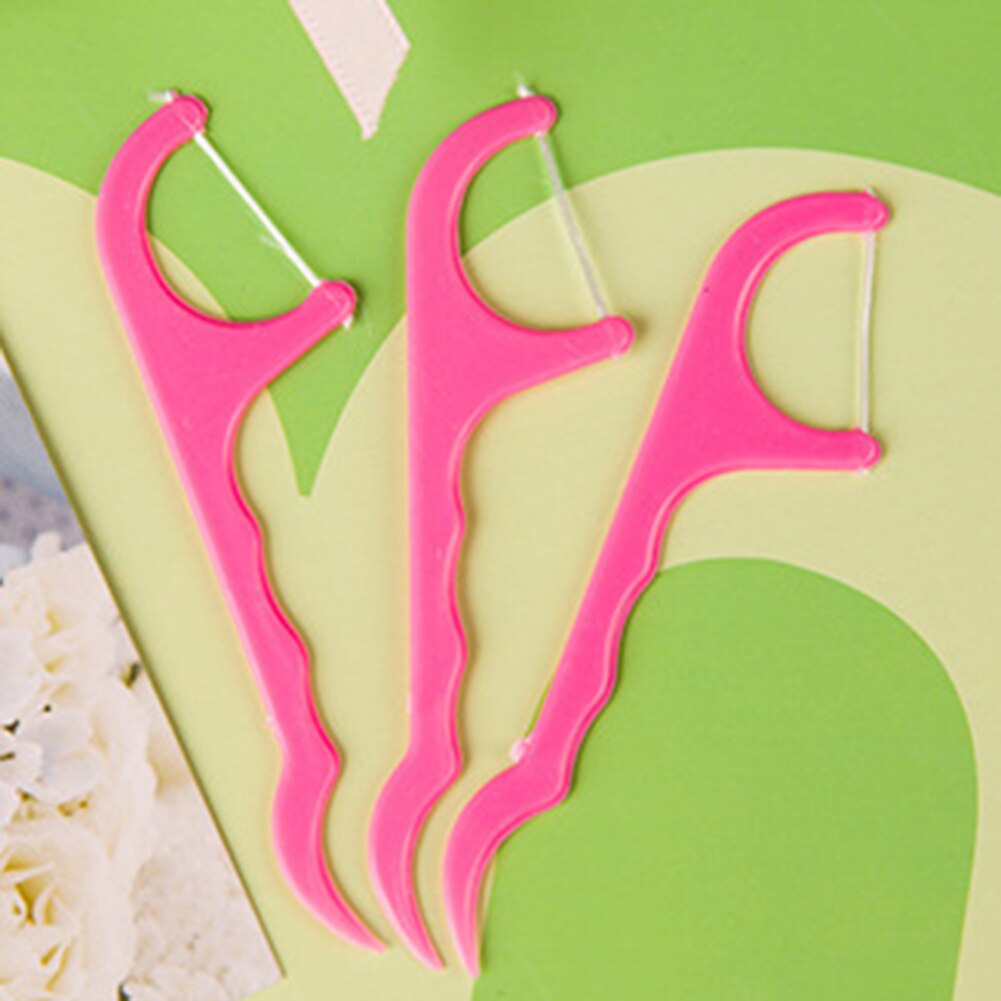 100 Pcs Dental Floss Teeth Plastic Toothpicks Stick Oral Care Cleaning Tool
