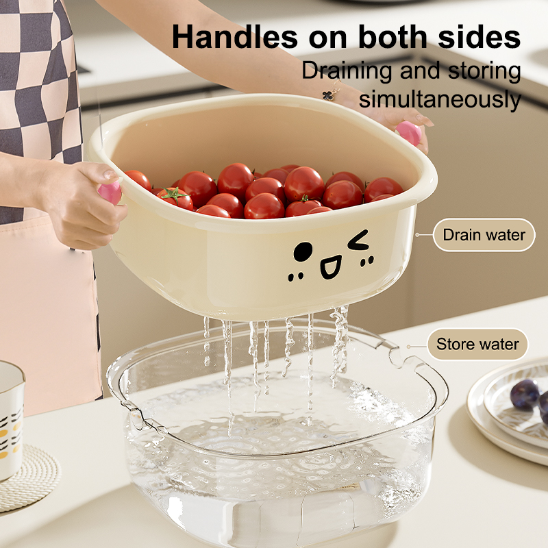 UFORU Wastafel Afvoermand Huishoudelijke Keuken Dubbele Wassen Fruitmand Wassen Groentebak Woonkamer Organizer