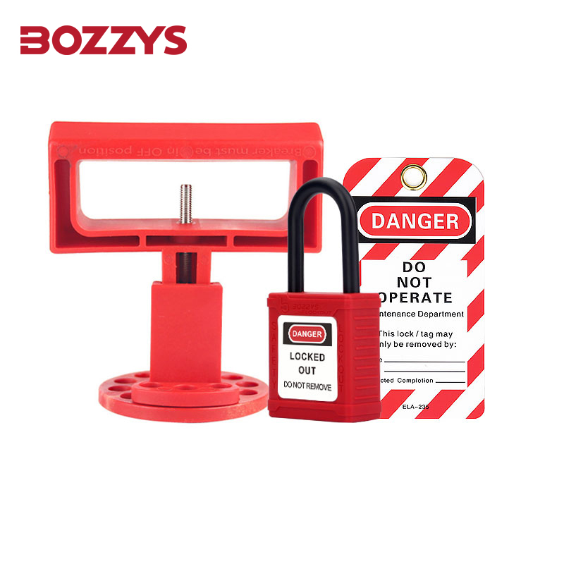 BOZZYS 3-Phase Large Circuit Breaker Lockout for a Range of 3-Phase Breaker Handles up to 0.8 in Thick and 3 in. Wide BD-D29: Burgundy