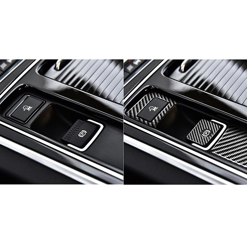 for Jaguar XE XF X760 X260 Carbon Fiber Decorative Interior Accessories Electronic Handbrake Parking ButtonTrim Sticker