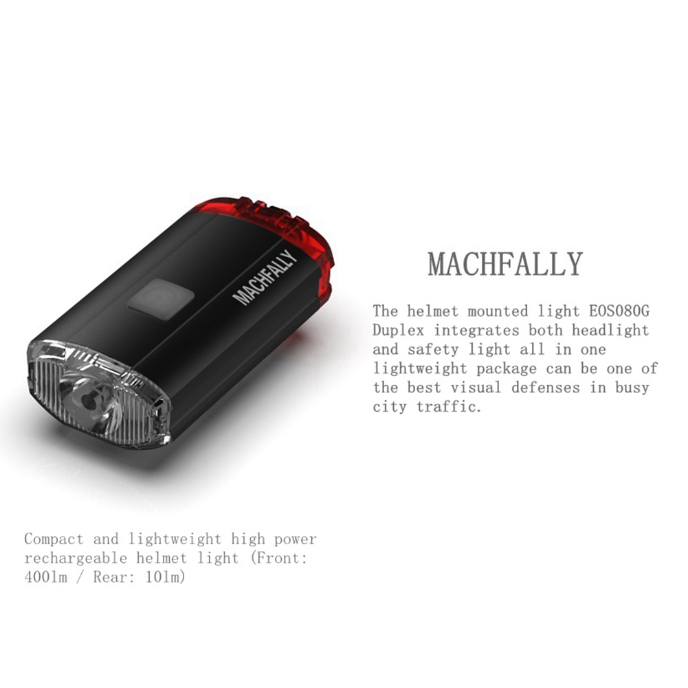 SENTICAM Fietshelmlamp, USB-oplaadbaar, dubbel voor en achter