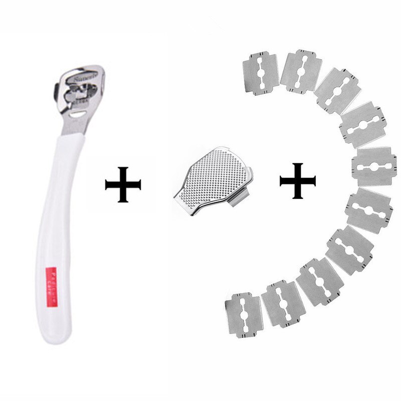 Stainless Steel Foot Skin Shaver Corn Cuticle Cutter Remover Rasp Pedicure File Foot Callus 10 Blades Foot Care Tool: B