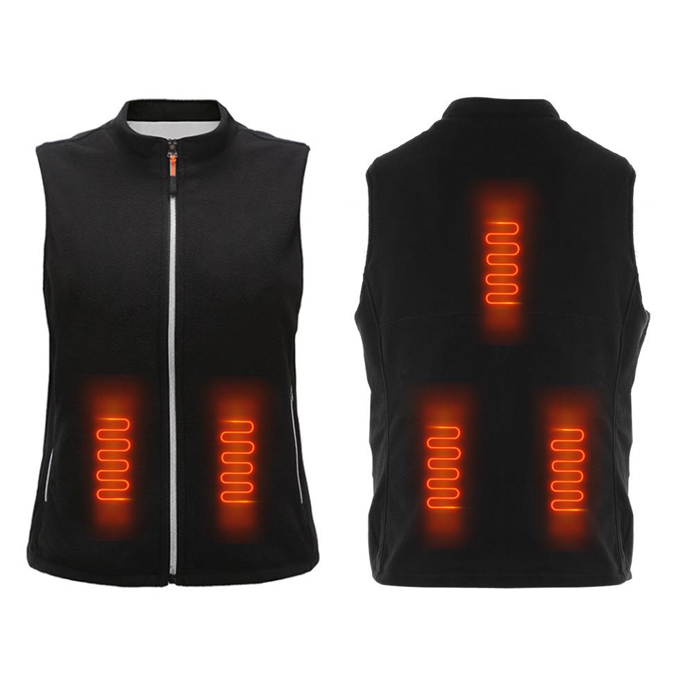 Elektrische Vest Verwarmd Body Warmer Xxxl Winter Kleding Usb Warm Kompres 5 Verwarming Gebieden Thermische Warm Black