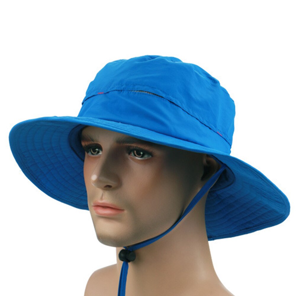 Sol hat spand sommer mænd kvinder fiskeri boonie hat cap sol uv beskyttelse hat camping bred brim solskærm cap udendørs strand cap