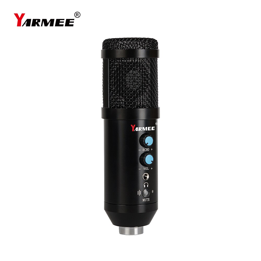 Yarmee usb kondensator mikrofon musik mikrofon til pc med echo mute funktion  yr05