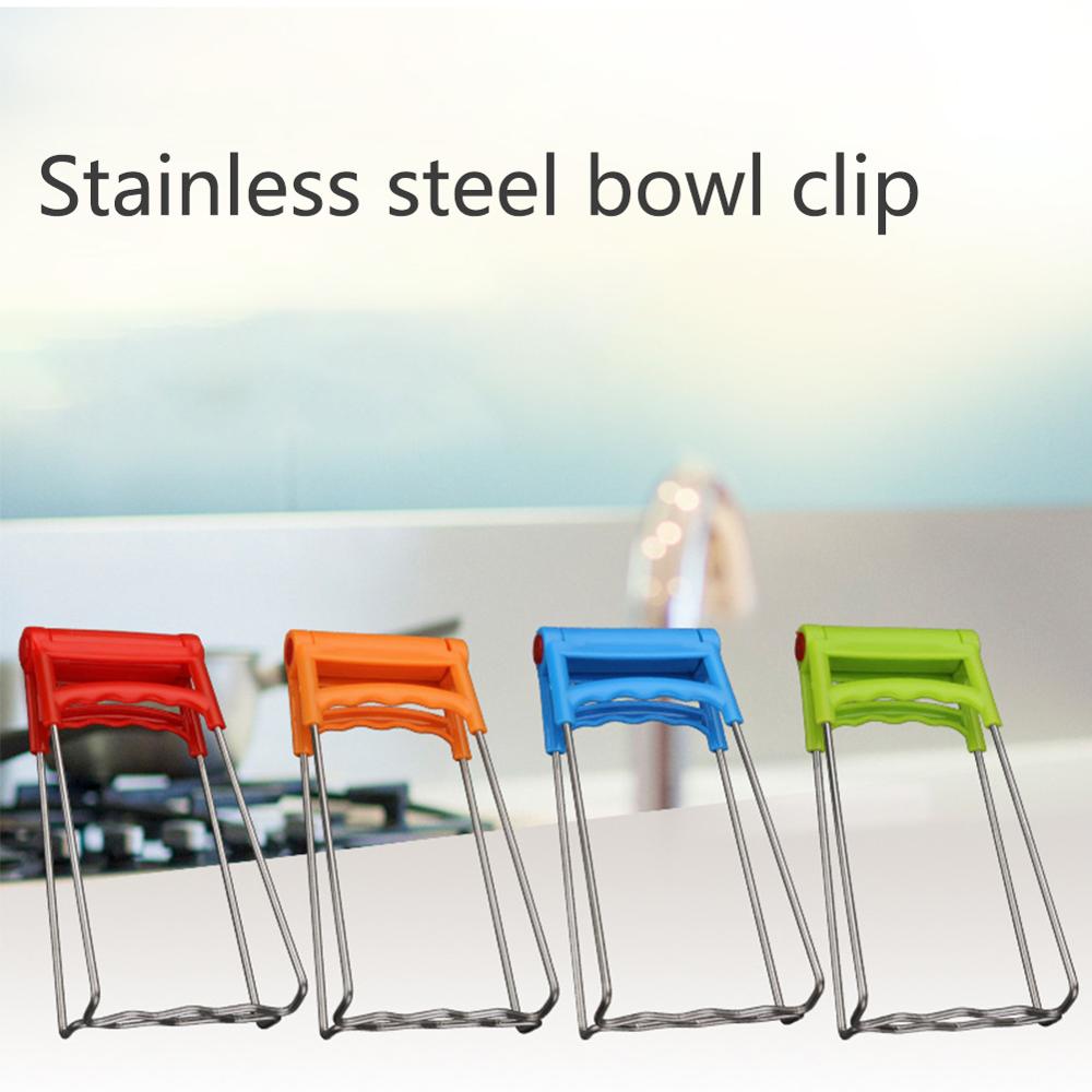Opvouwbare Hete Kom Clip Pot Rvs Schotel Houder Stoomboot Tong Siliconen Oven Mitt Keuken Gereedschap Anti Proximity handschoenen