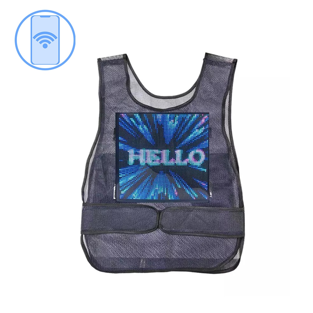 Wearable full color LED display vest clothing advertising light vest street walking marketing LED matrix vest