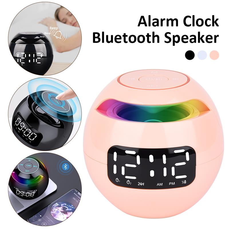 Moderne Digitale Klok Kolom Bluetooth Speaker Sound Box Met Led Display Wekker Fm Radio Nachtlampje Mini Bureauklok