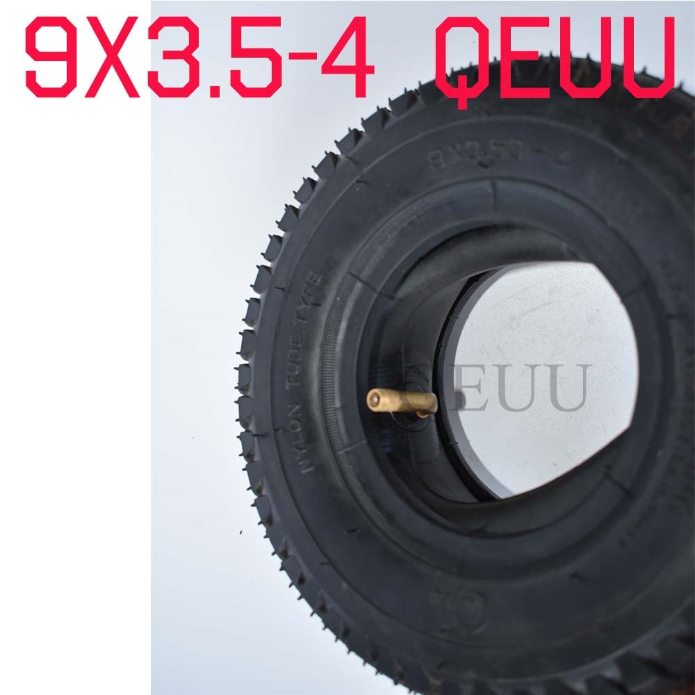 Pneu et Tube intérieur de 9*3.50-4 pouces | Pneu de planche à roulettes à quatre roues, Tube de plage, avec tige de Valve courbée, électrique, petite voiture de surf