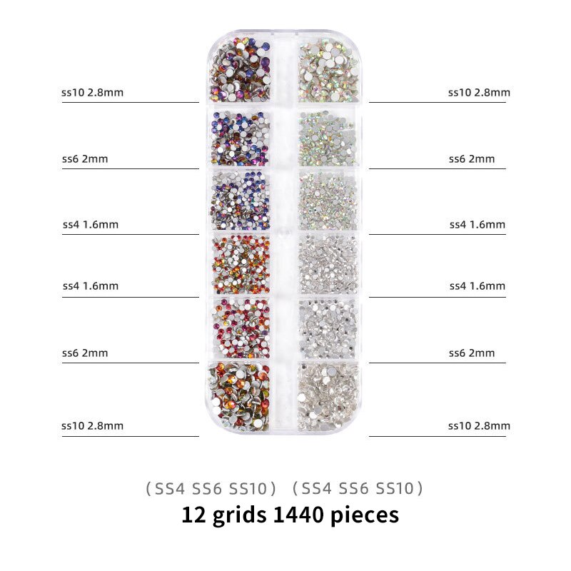 1440 st spik strass ansikte 2022 tips alla för manikyr decoracion uñas handarbete tillbehör kawaii figurer box nyheter: Sr11