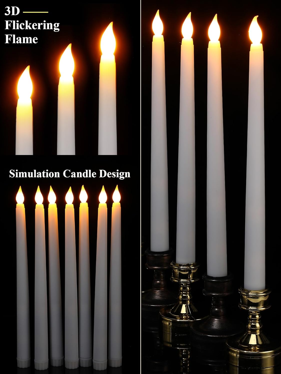 Velas sin llama con pilas, velas grandes, lámparas LED de luz cálida para decoración del hogar, Navidad, de Halloween