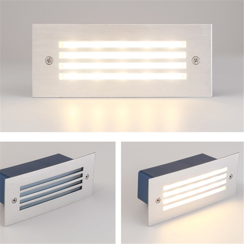 LED-Treppeneinbauleuchte, IP65, 5 W, wasserdichte Aluminium-Wandleuchte, Stehlampe, Gartenweg, vergrabene Hofbeleuchtung, AC110 220 V